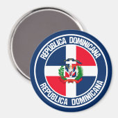 Dominicaanse Republiek Ronde Emblem Magneet (Voorkant / Achterkant)