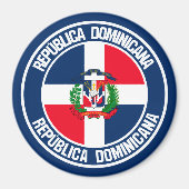 Dominicaanse Republiek Ronde Emblem Magneet (Voorkant)