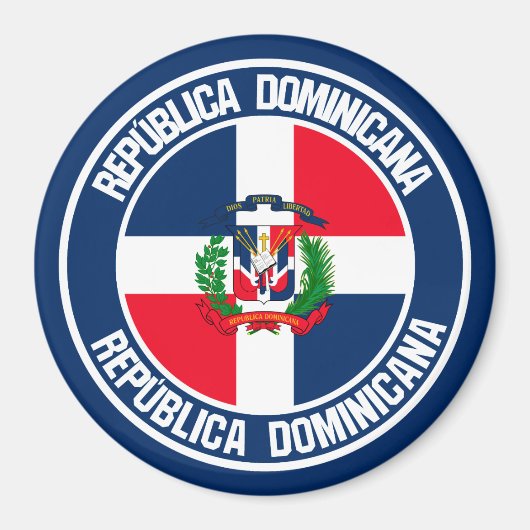 Dominicaanse Republiek Ronde Emblem Magneet (Voorkant)