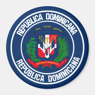 Dominicaanse Republiek Ronde Emblem Magneet