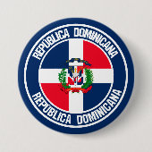 Dominicaanse Republiek Ronde Emblem Ronde Button 7,6 Cm (Voorkant)