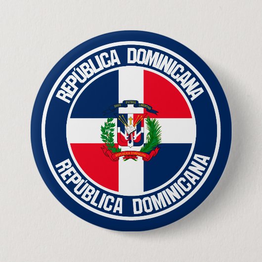 Dominicaanse Republiek Ronde Emblem Ronde Button 7,6 Cm (Voorkant)