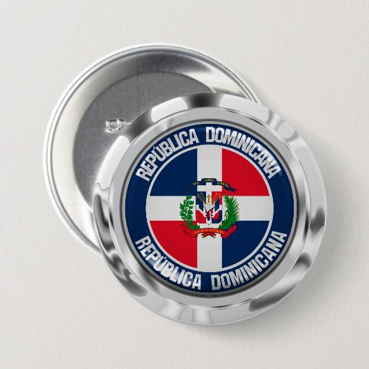 Dominicaanse Republiek Ronde Emblem Ronde Button 7,6 Cm (Voorkant /achterkant)