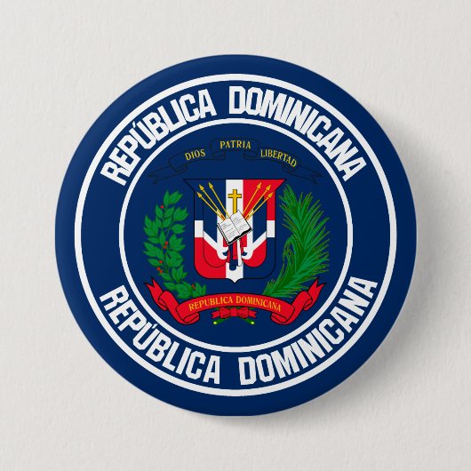 Dominicaanse Republiek Ronde Emblem Ronde Button 7,6 Cm (Voorkant)