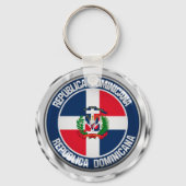 Dominicaanse Republiek Ronde Emblem Sleutelhanger (Voorkant)