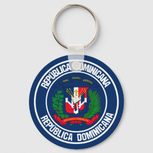 Dominicaanse Republiek Ronde Emblem Sleutelhanger