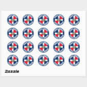 Dominicaanse Republiek Ronde Emblem Sticker (Vel)