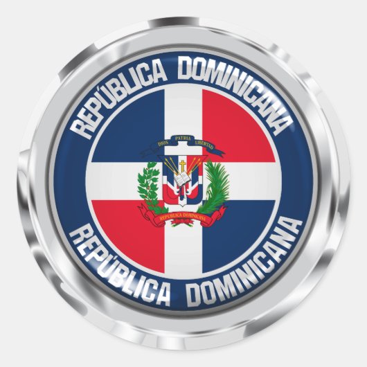 Dominicaanse Republiek Ronde Emblem Sticker (Voorkant)