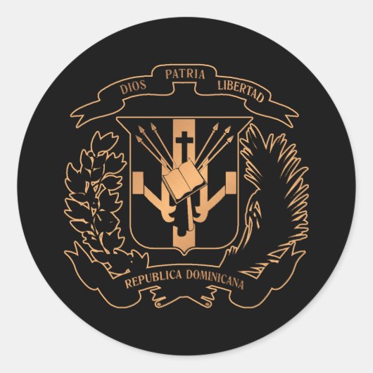 Dominicaanse Republiek Ronde Sticker (Voorkant)