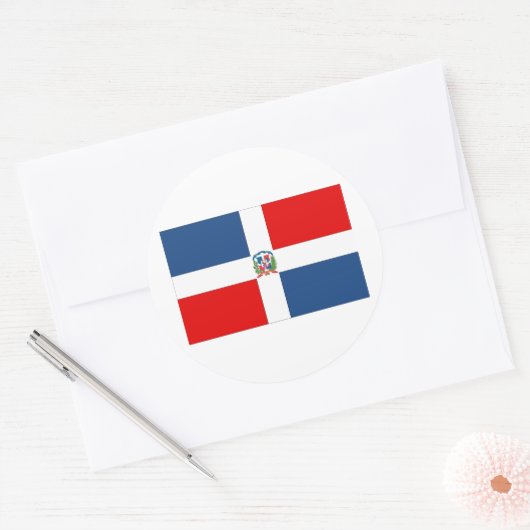 Dominicaanse Republiek Ronde Sticker (Envelop)