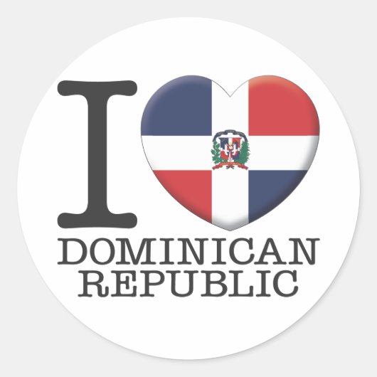 Dominicaanse Republiek Ronde Sticker (Voorkant)