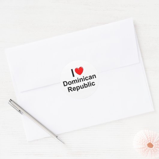 Dominicaanse Republiek Ronde Sticker (Envelop)