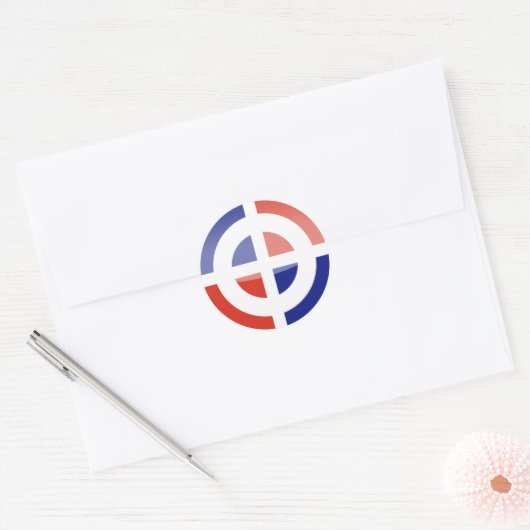 Dominicaanse_Republiek Ronde Sticker (Envelop)