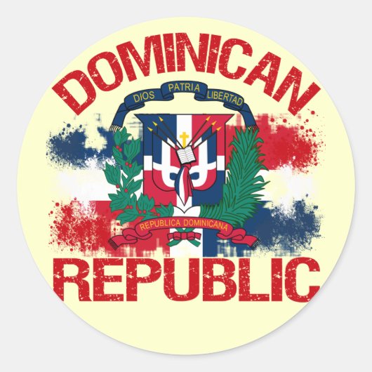 Dominicaanse Republiek Ronde Sticker (Voorkant)