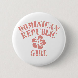 Dominicaanse Republiek Roze meiden Ronde Button 5,7 Cm