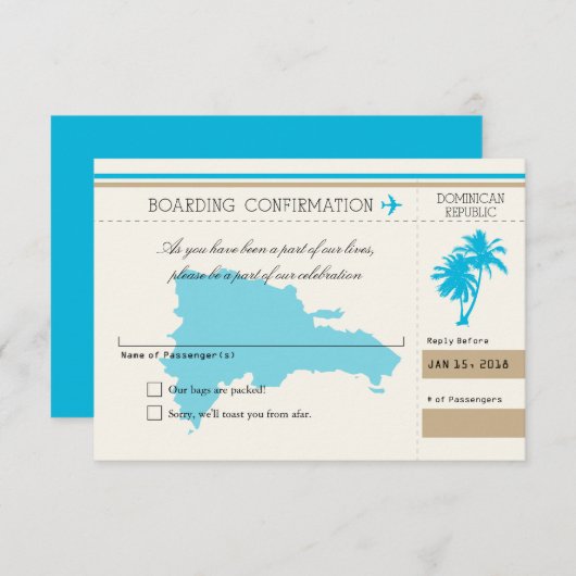 Dominicaanse Republiek RSVP palmboom (Voorkant / Achterkant)