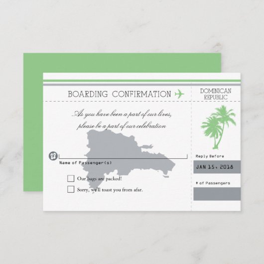 Dominicaanse Republiek RSVP palmboom (Voorkant / Achterkant)