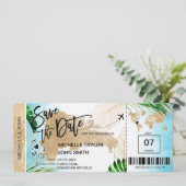 Dominicaanse Republiek Save the Date Boarding Pass Kaart (Staand voorkant)