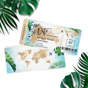 Dominicaanse Republiek Save the Date Boarding Pass Kaart