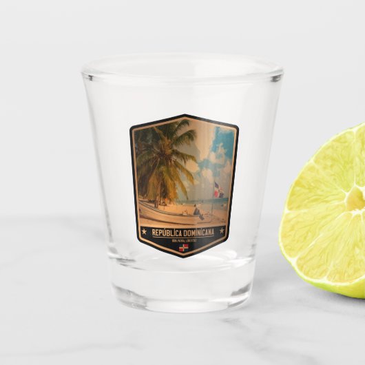Dominicaanse Republiek Shot Glas (Voorkant)
