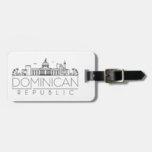 Dominicaanse Republiek Skyline Bagagelabel (Voorkant horizontaal)