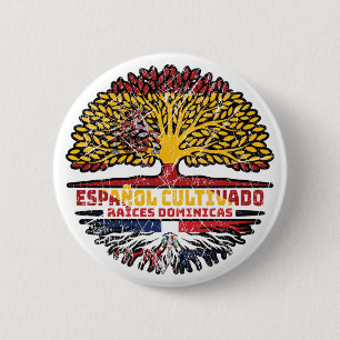 Dominicaanse Republiek Spanje vlag van Spaanse boo Ronde Button 5,7 Cm