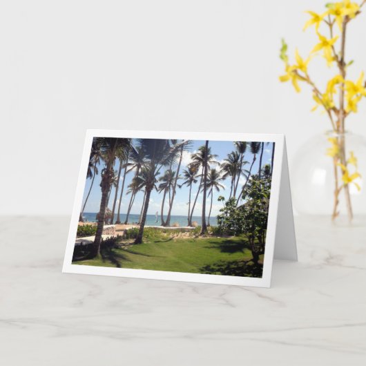 Dominicaanse Republiek Strand, Caribisch Landschap Kaart (Gele Bloem)