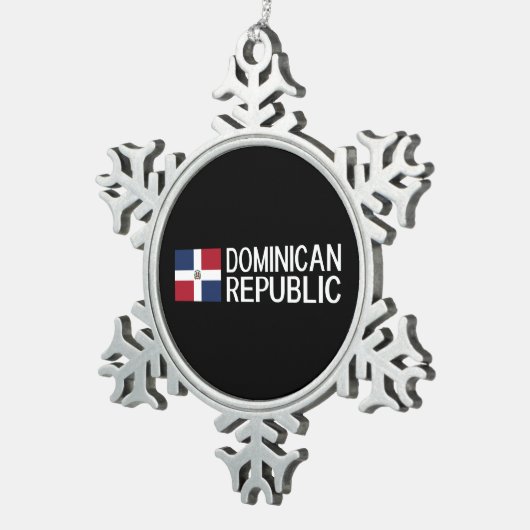 Dominicaanse Republiek Tin Sneeuwvlok Ornament (Rechts)