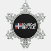 Dominicaanse Republiek Tin Sneeuwvlok Ornament (Voorkant)