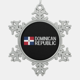 Dominicaanse Republiek Tin Sneeuwvlok Ornament