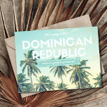 Dominicaanse Republiek tropisch strand sparen de d Aankondigingskaart<br><div class="desc">Weddenschappen redden de data voor je strandbruiloft in de Dominicaanse Republiek. Dit prachtige briefkaart voor het ontwerpen van tropische strandpalmbomen is de perfecte manier om je trouwplannen aan te kondigen aan je familie en vrienden. De voorkant van het briefkaart is in een briefkaart met zwaaide palmbomen en luidt: We gaan...</div>