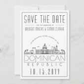 Dominicaanse Republiek Trouwdag Silhouet Save the Kaart (Voorkant)