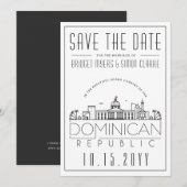 Dominicaanse Republiek Trouwdag Silhouet Save the  Kaart (Voorkant / Achterkant)