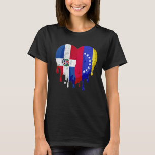 Dominicaanse Republiek Venezuela vlag Heart Citize T-shirt