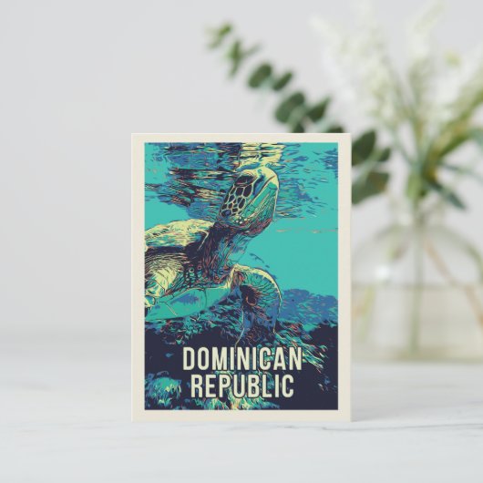 Dominicaanse Republiek verbazingwekkend Zee Turtle Briefkaart (Staand voorkant)