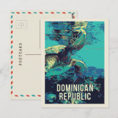 Dominicaanse Republiek verbazingwekkend Zee Turtle Briefkaart (Voorkant / Achterkant)