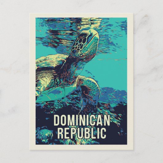 Dominicaanse Republiek verbazingwekkend Zee Turtle Briefkaart (Voorkant)