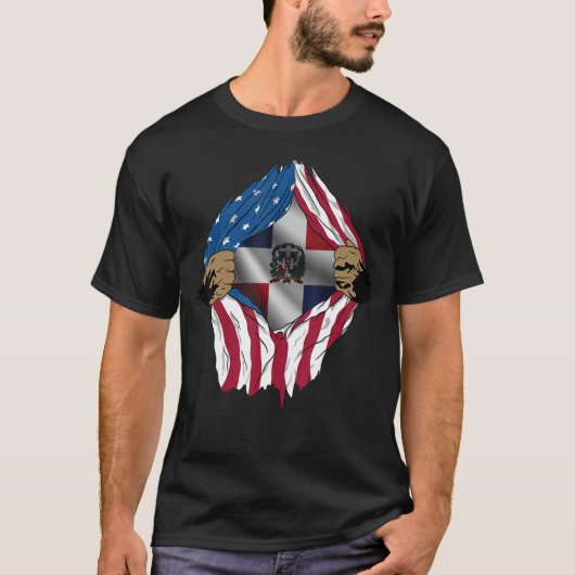 Dominicaanse Republiek Verenigde Staten Dominicaan T-shirt (Voorkant)
