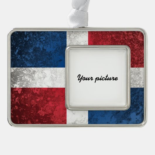 Dominicaanse Republiek Verzilverd Omlijst Ornament (Voorkant)