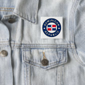 Dominicaanse Republiek Vierkante Button 5,1 Cm (In situ)