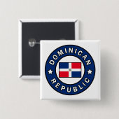 Dominicaanse Republiek Vierkante Button 5,1 Cm (Voorkant /achterkant)