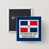 Dominicaanse Republiek Vierkante Button 5,1 Cm (Voorkant /achterkant)