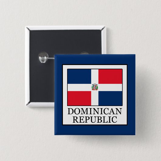 Dominicaanse Republiek Vierkante Button 5,1 Cm (Voorkant /achterkant)