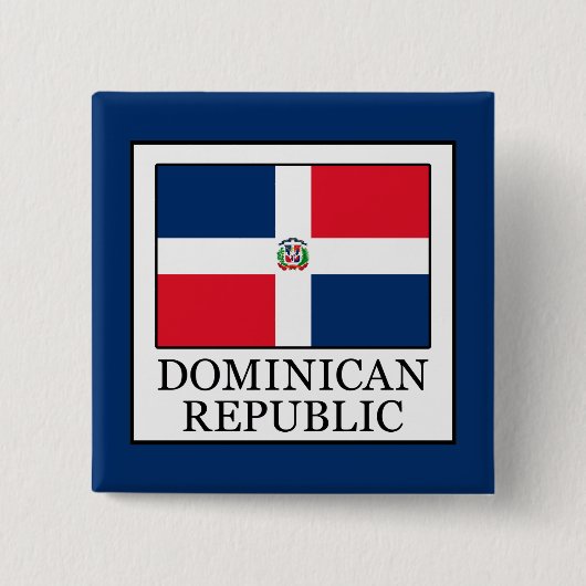 Dominicaanse Republiek Vierkante Button 5,1 Cm (Voorkant)