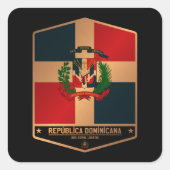 Dominicaanse Republiek Vierkante Sticker (Voorkant)