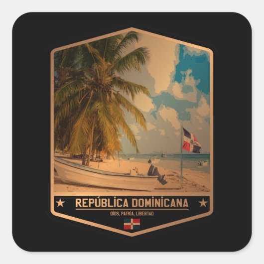 Dominicaanse Republiek Vierkante Sticker (Voorkant)