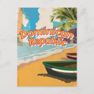 Dominicaanse Republiek Vintage vakantieposter Briefkaart