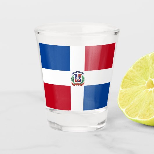 Dominicaanse Republiek vlag 01 Shot Glas (Voorkant)