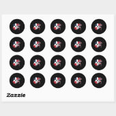 Dominicaanse Republiek - Vlag - Baseball Player -  Ronde Sticker (Vel)