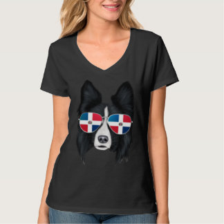 Dominicaanse Republiek Vlag Border Collie Hond Zak T-shirt